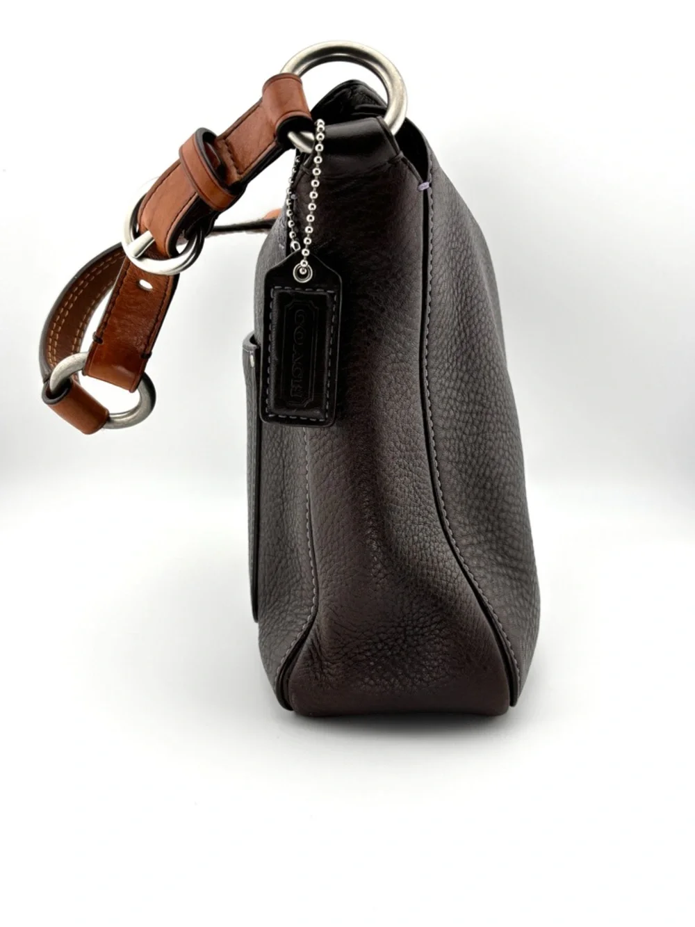 Coach E06S-10131 Chelsea Brown Pebbled Leather Hobo Shoulder Handbag - Picture 7 of 14